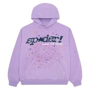 Sp5der Acai‎ Hoodie Purple Streetwear Mens Size Medium Sweatshirt